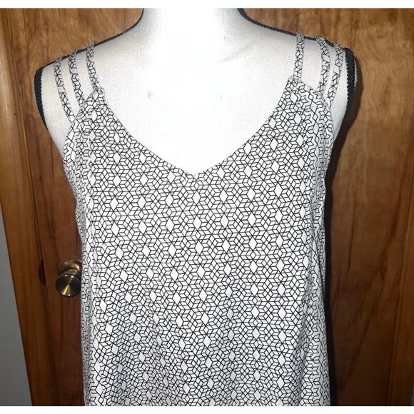 RVCA Strappy Blue and White Diamond Abstract Print Dress Size Small - Picture 3 of 10